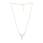 Copper Y Shape Solitaires CZ Gold Necklace Link Pendant Chain Bulk