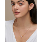 Copper Y Shape Solitaires CZ Gold Necklace Link Pendant Chain Bulk