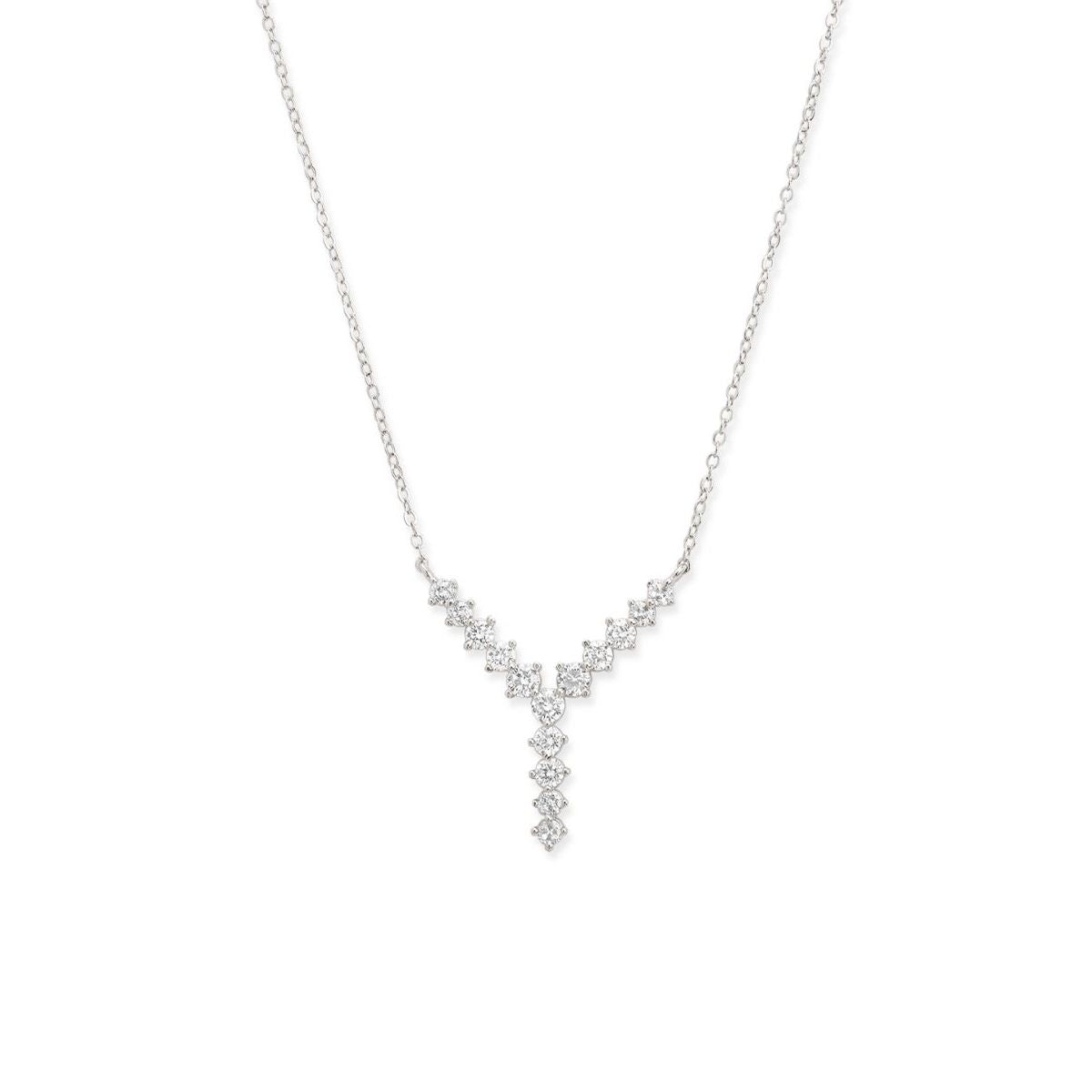 Copper Y Shape Solitaires CZ Gold Necklace Link Pendant Chain Bulk