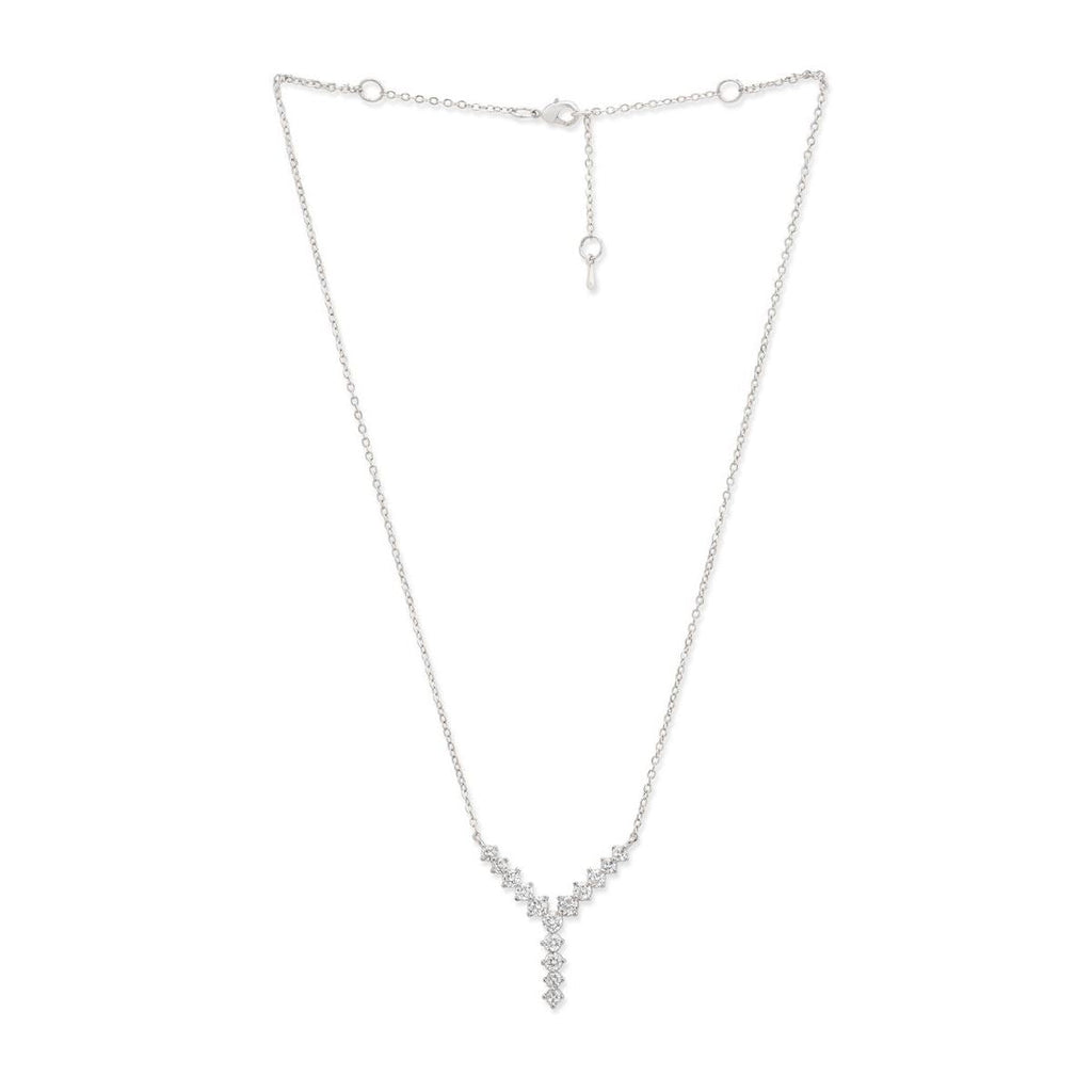 Copper Y Shape Solitaires CZ Gold Necklace Link Pendant Chain Bulk