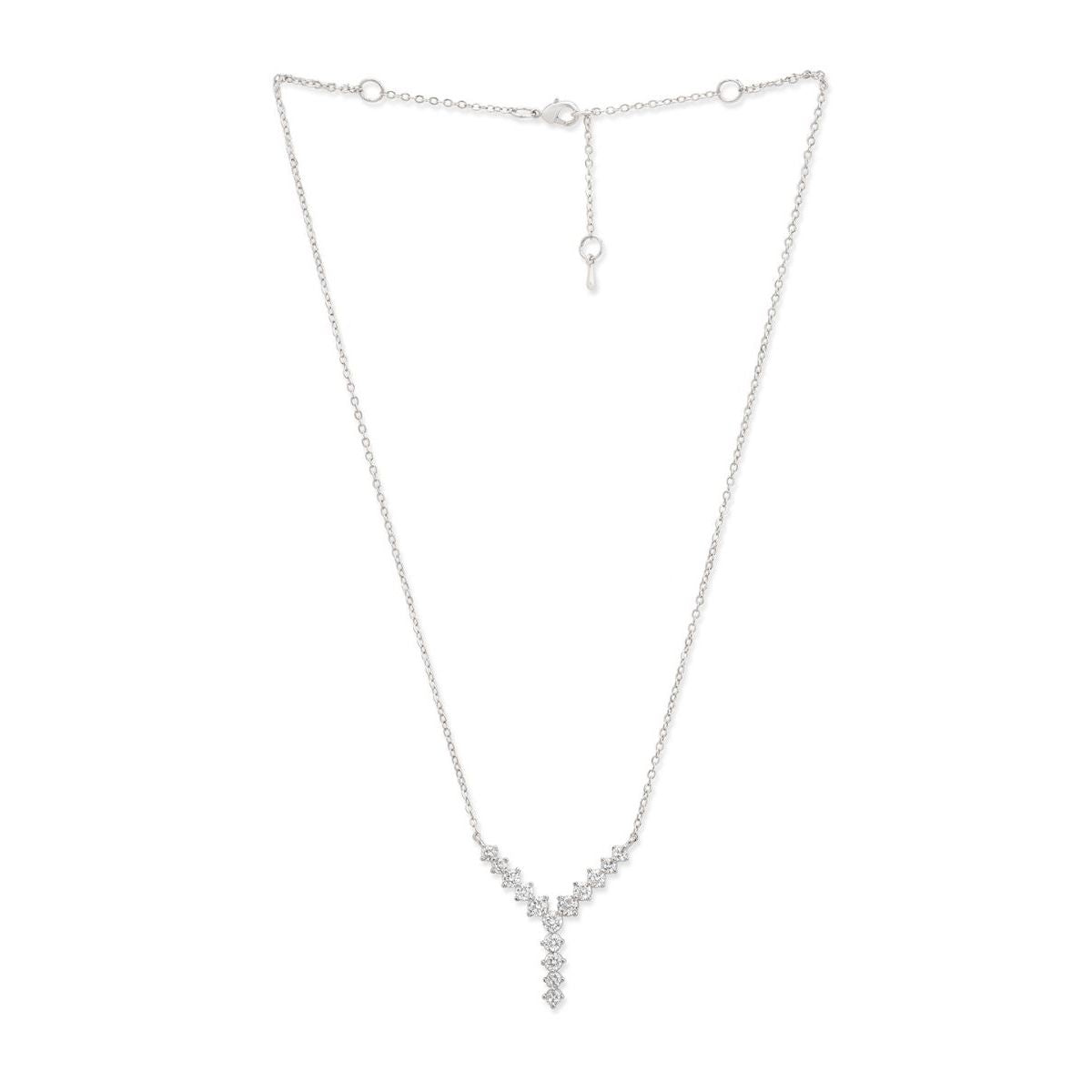 Copper Y Shape Solitaires CZ Gold Necklace Link Pendant Chain Bulk