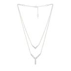 Copper Y Shape Solitaires CZ Gold Link Chain Layer Necklace Bulk