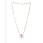 Copper Evil Eye Cubic Zirconia Gold Link Pendant Chain Necklace Bulk