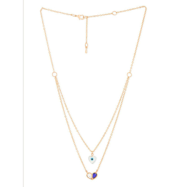 Copper Evil Eye Mother Of Pearl CZ Gold Link Chain Layer Necklace Bulk Secondary image
