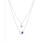 Copper Evil Eye Mother Of Pearl CZ Gold Link Chain Layer Necklace Bulk