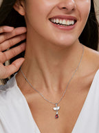 Copper Drop CZ Red Ruby Gold Link Pendant Chain Necklace Bulk