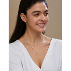 Copper Evil Eye Rhombus Cubic Zirconia Emerald Green Gold Link Pendant Chain Necklace For Women
