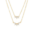 Copper Marquise Solitaires CZ Gold Link Chain Layer Necklace Bulk