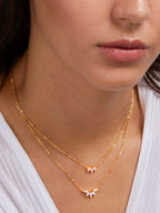 Copper Marquise Solitaires CZ Gold Link Chain Layer Necklace Bulk