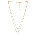 Copper Marquise Solitaires CZ Gold Link Chain Layer Necklace Bulk
