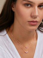 Copper Marquise Solitaires CZ Gold Link Chain Layer Necklace Bulk