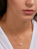 Copper Marquise Solitaires CZ Gold Link Chain Layer Necklace Bulk