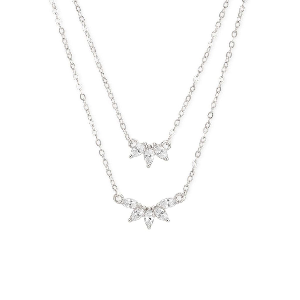Copper Marquise Solitaires CZ Gold Link Chain Layer Necklace Bulk