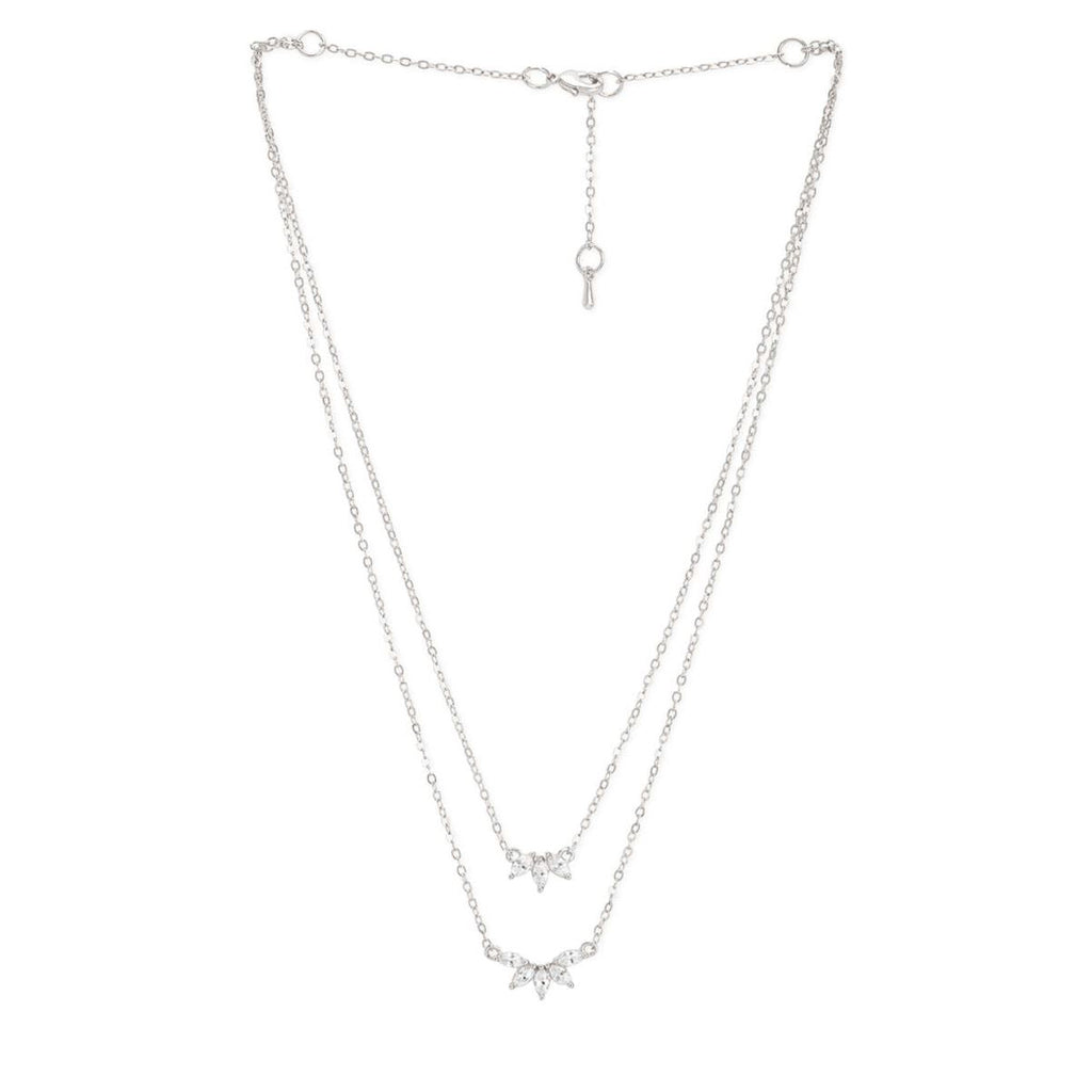Copper Marquise Solitaires CZ Gold Link Chain Layer Necklace Bulk