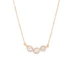 Oval Pear Cut Solitaires CZ Gold Link Pendant Chain Necklace Bulk