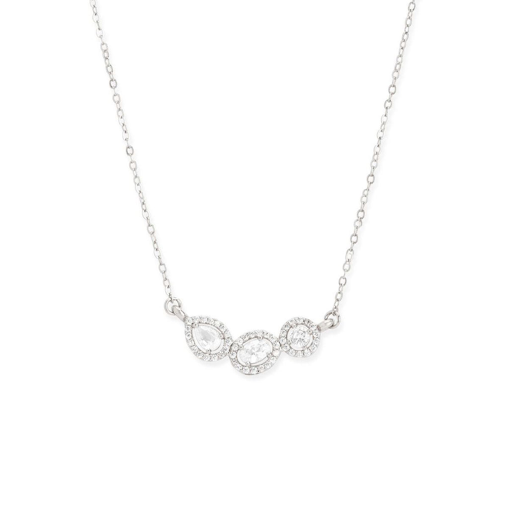 Oval Pear Cut Solitaires CZ Gold Link Pendant Chain Necklace Bulk