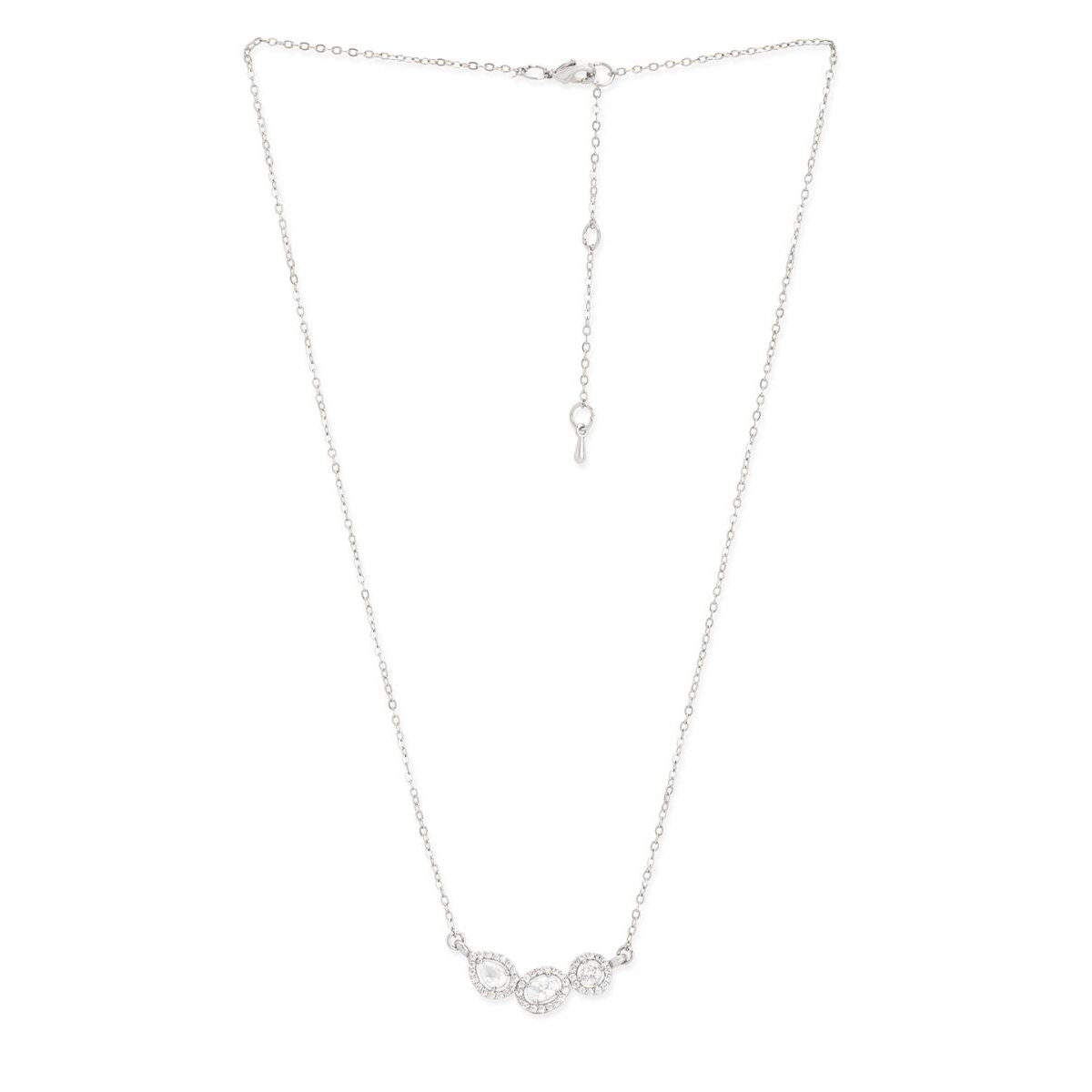 Oval Pear Cut Solitaires CZ Gold Link Pendant Chain Necklace Bulk