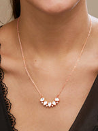Copper Kundan Drop CZ Gold Link Pendant Chain Necklace Bulk