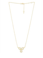 Copper Flower Kundan CZ Gold Link Pendant Chain Necklace Bulk