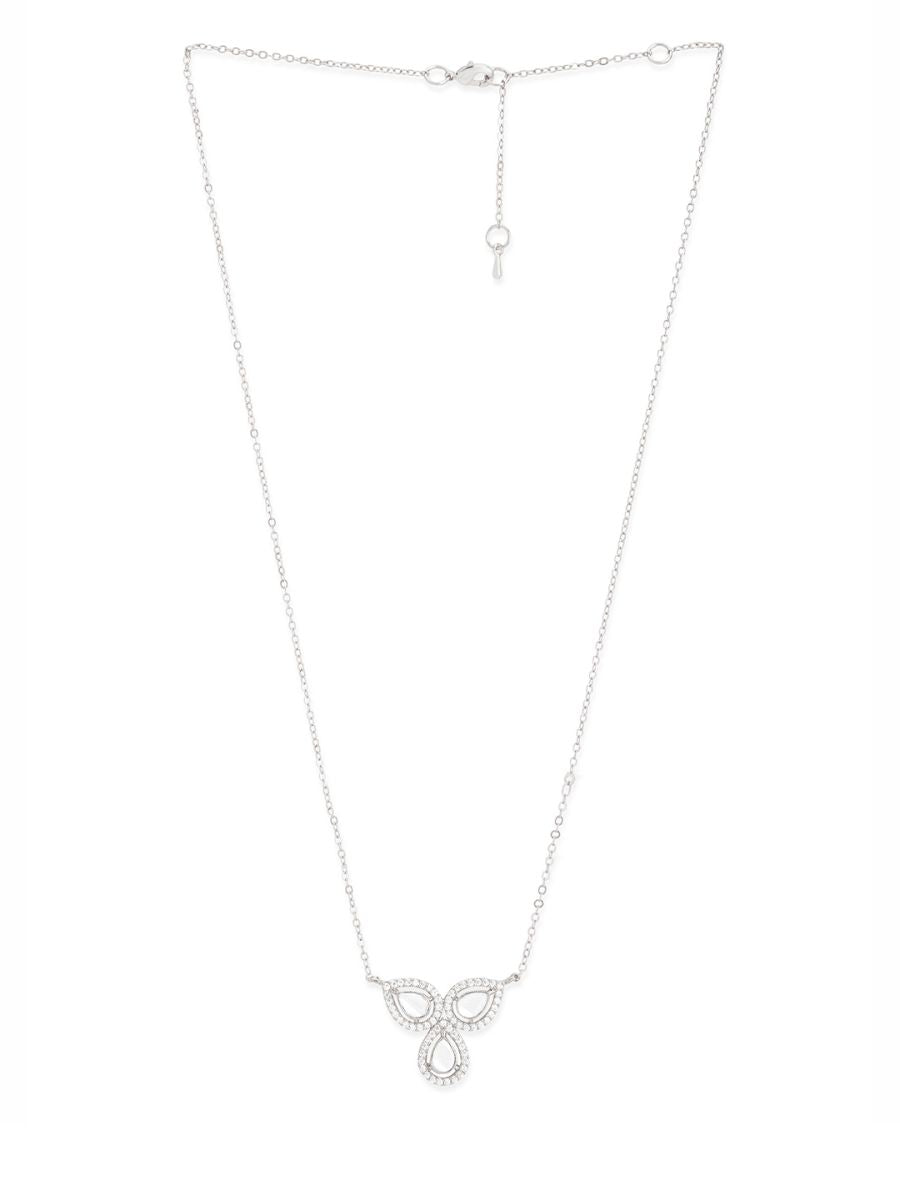 Copper Flower Kundan CZ Gold Link Pendant Chain Necklace Bulk