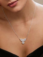 Copper Flower Kundan CZ Gold Link Pendant Chain Necklace Bulk
