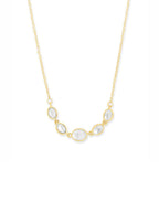 Copper Oval Kundan CZ Gold Link Pendant Chain Necklace Bulk