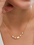 Copper Oval Kundan CZ Gold Link Pendant Chain Necklace Bulk