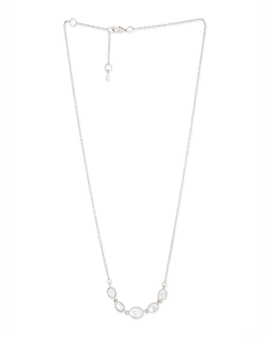 Copper Oval Kundan CZ Gold Link Pendant Chain Necklace Bulk