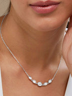 Copper Oval Kundan CZ Gold Link Pendant Chain Necklace Bulk