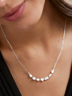 Seven Geometric Shape Of Solitaires CZ Gold Link Chain Necklace Bulk