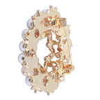 Star Flower Ad Cz Crystal Pearl Rose Pink Gold Brooch Badge Pin Needle