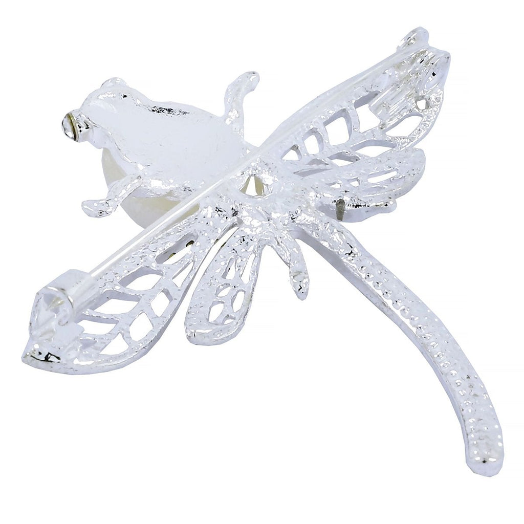 Butterfly Ad CZ Crystal Pearl Silver Brooch Badge Pin Needle Bulk