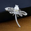 Butterfly Ad CZ Crystal Pearl Silver Brooch Badge Pin Needle Bulk