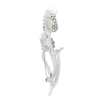 Flower Bouquet CZ Pearl Rhodium Brass Brooch Badge Pin Needle Bulk