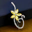 Stylish Flower Cz Crystal Rose Gold Brass Brooch Badge Pin Needle