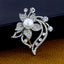 Flower Bouquet CZ Pearl Rhodium Brass Brooch Badge Pin Needle Bulk