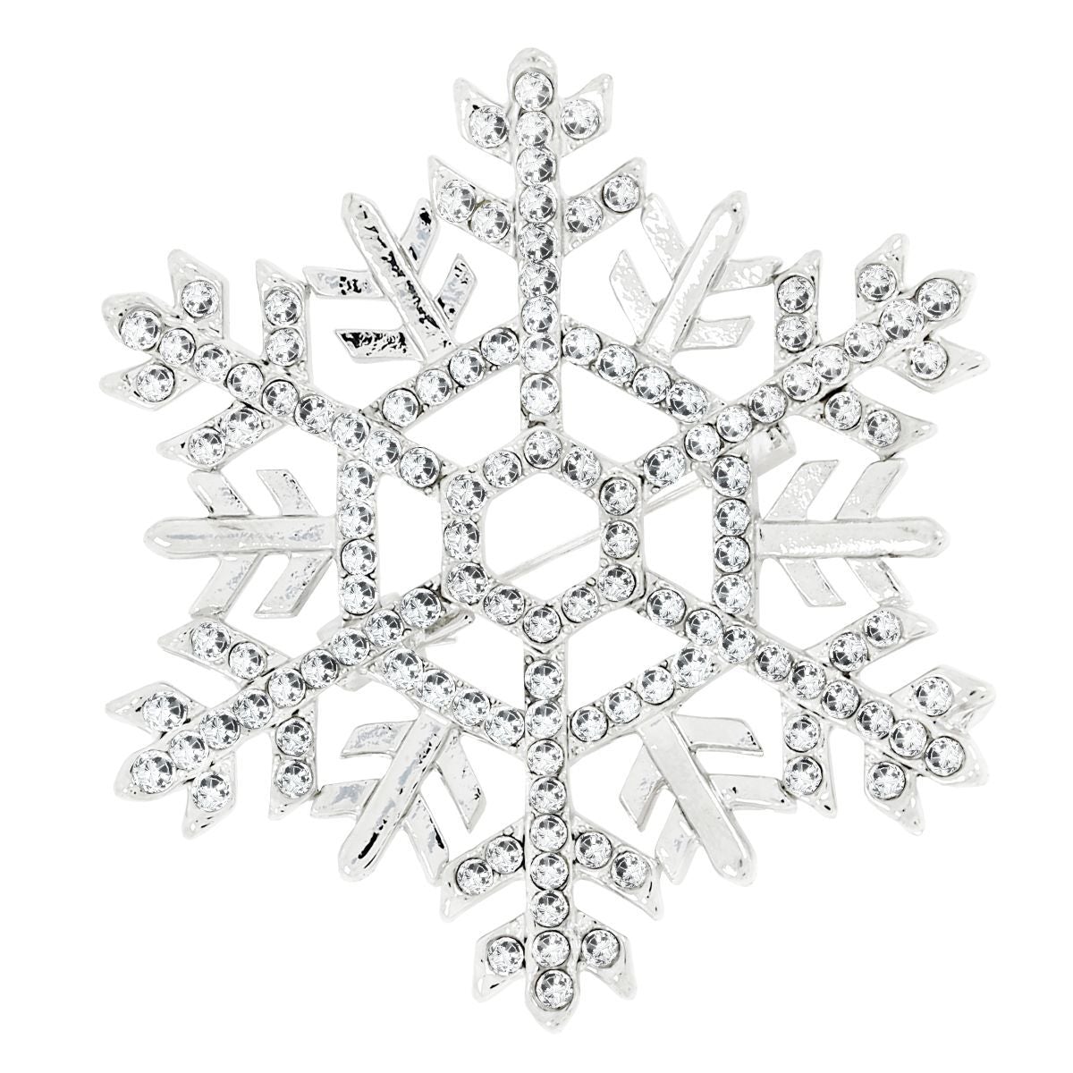 Star Flower CZ Rhodium Brass Brooch Badge Pin Needle Bulk Secondary image