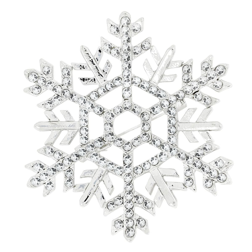 Star Flower CZ Rhodium Brass Brooch Badge Pin Needle Bulk