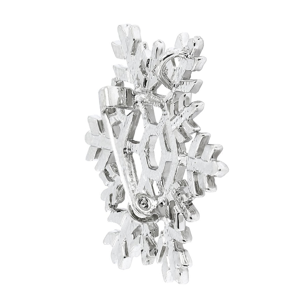 Star Flower CZ Rhodium Brass Brooch Badge Pin Needle Bulk