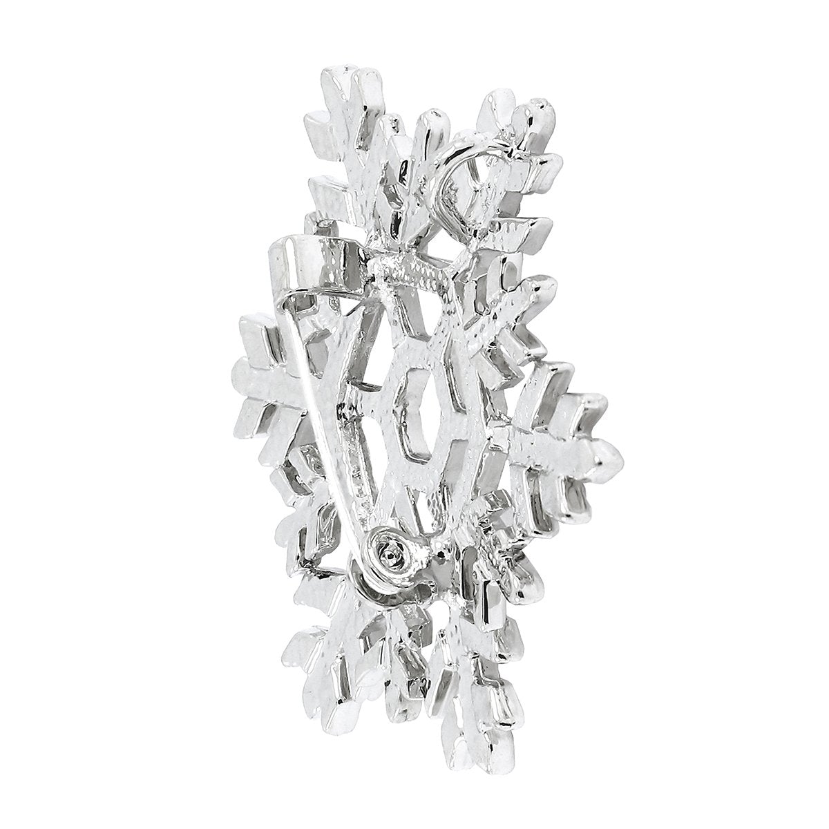 Star Flower CZ Rhodium Brass Brooch Badge Pin Needle Bulk