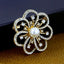 Star Flower CZ Pearl Rose Gold Brass Brooch Badge Pin Needle Bulk