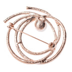 Circle Bouquet Ad CZ Crystal Pearl Gold Brooch Badge Pin Needle Bulk