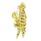 Butter Fly Cubic Zirconia CZ Gold Brass Brooch Badge Pin Needle Bulk