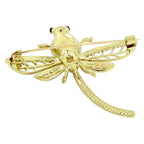 Butter Fly CZ Pearl Gold Brass Brooch Badge Pin Needle Bulk