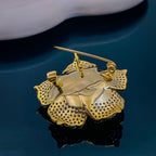 Rafflesia Flower Cubic Zirconia 18K Gold Anti Tarnish Brooch Bulk