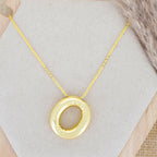 A Party Balloon Bubble Puffed Initial Alphabet Letter 18K Glossy Gold Anti Tarnish Pendant Chain
