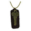 Vintage Bronze Key Brown Leather Funky Dog Tag Pendant Chain Bulk