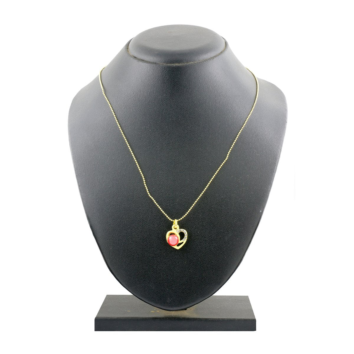 Heart CZ 18K Gold Pink CZ Pearl Necklace Pendant Chain Bulk