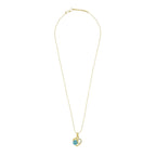 Heart CZ 18K Gold Blue CZ Pearl Necklace Pendant Chain Bulk