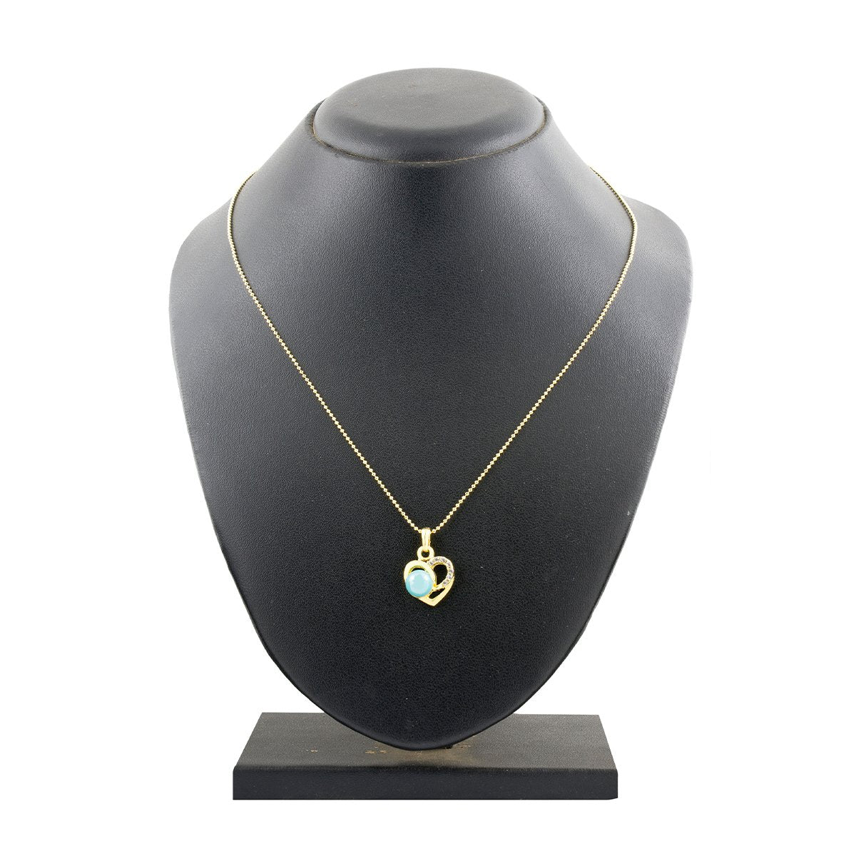Heart CZ 18K Gold Blue CZ Pearl Necklace Pendant Chain Bulk